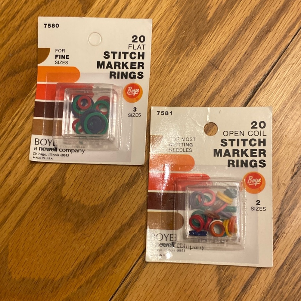 Vintage Boye Stitch Marker Rings